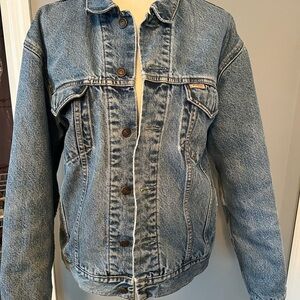 Levi Strauss Trucker Insulated Plaid Lining Denim Jean Jacket size M